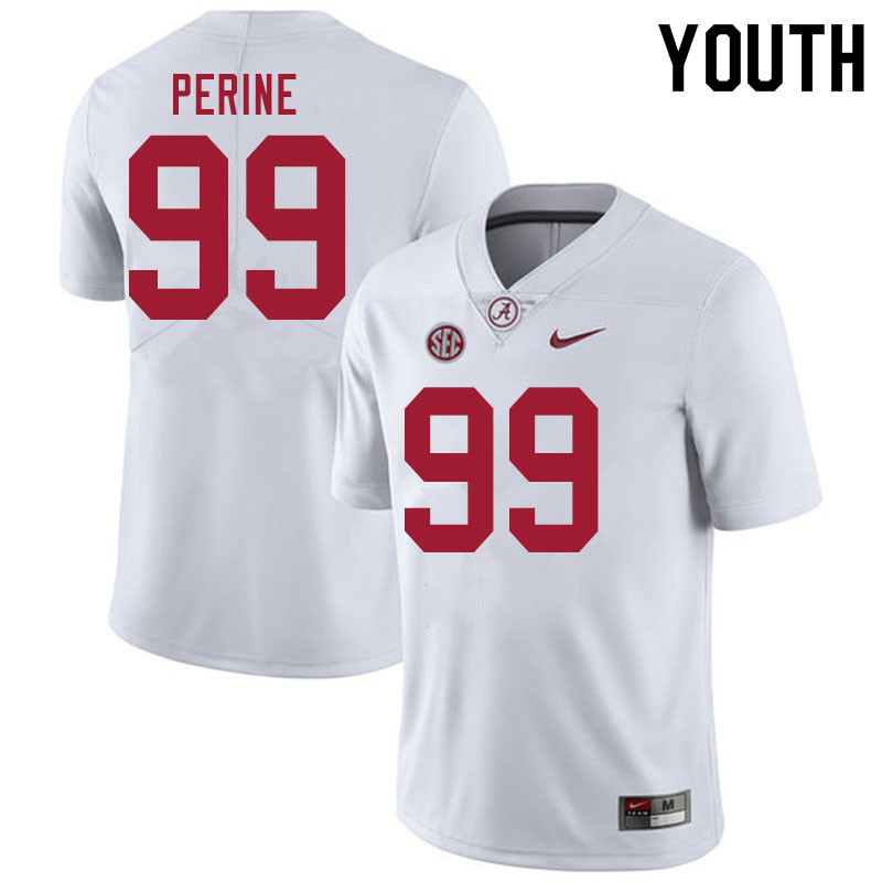 Youth #99 Ty Perine Alabama White Tide College Football Jerseys Sale-White